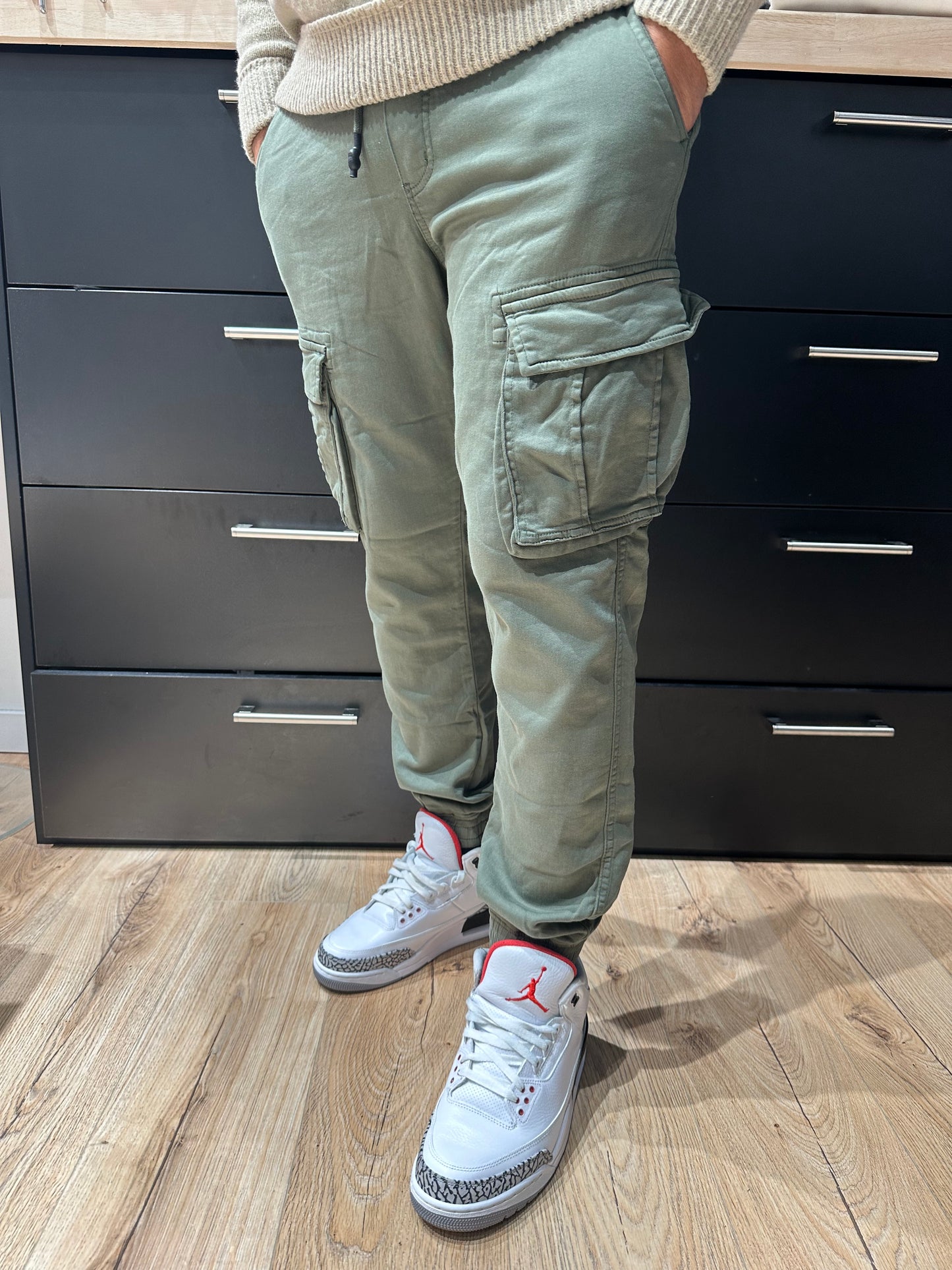 Pantalon Cargo Jogger Kaki