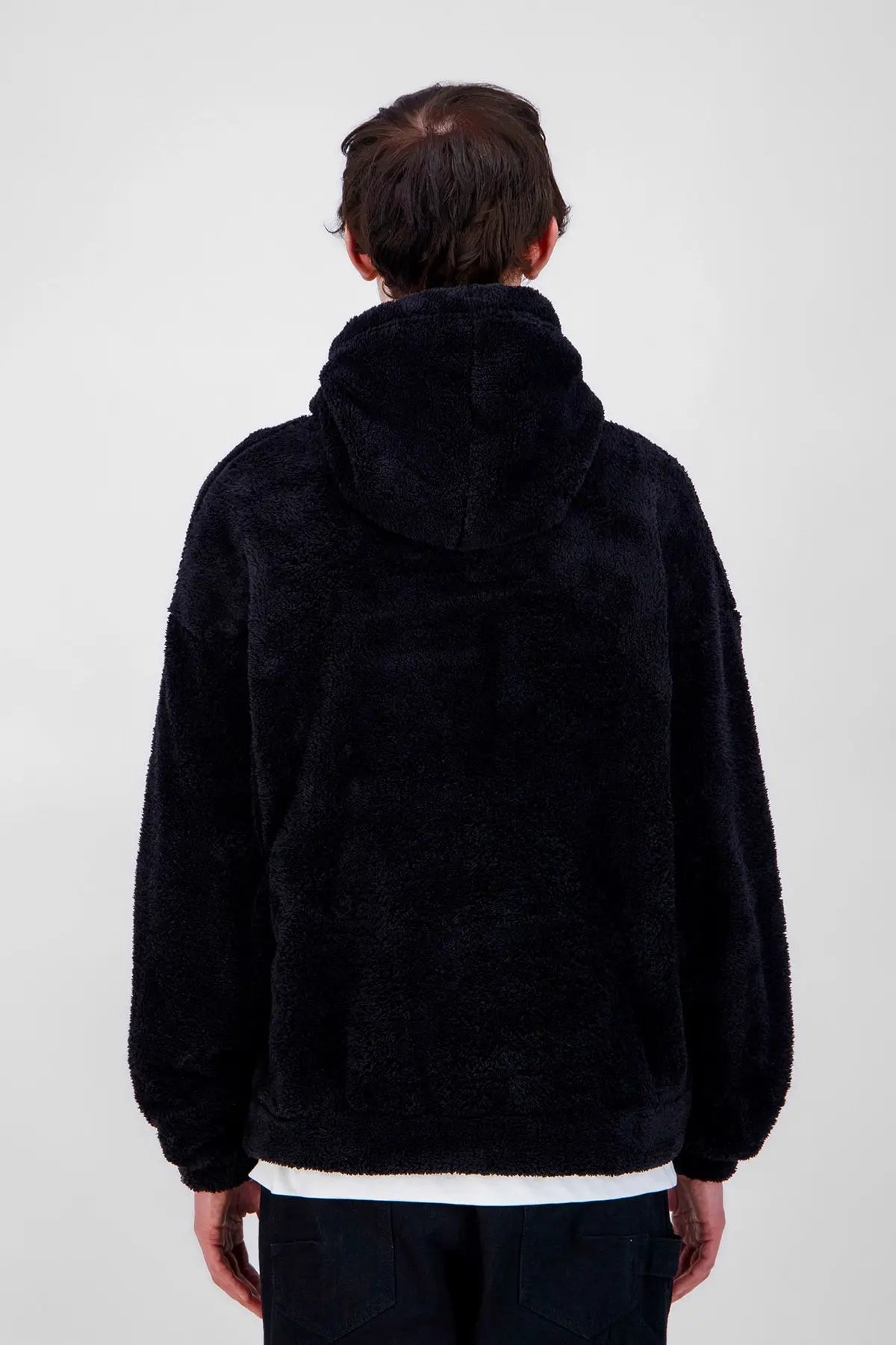 Sweat Moumoute à Capuche Noir Avec Cœur Gris - bonhomme