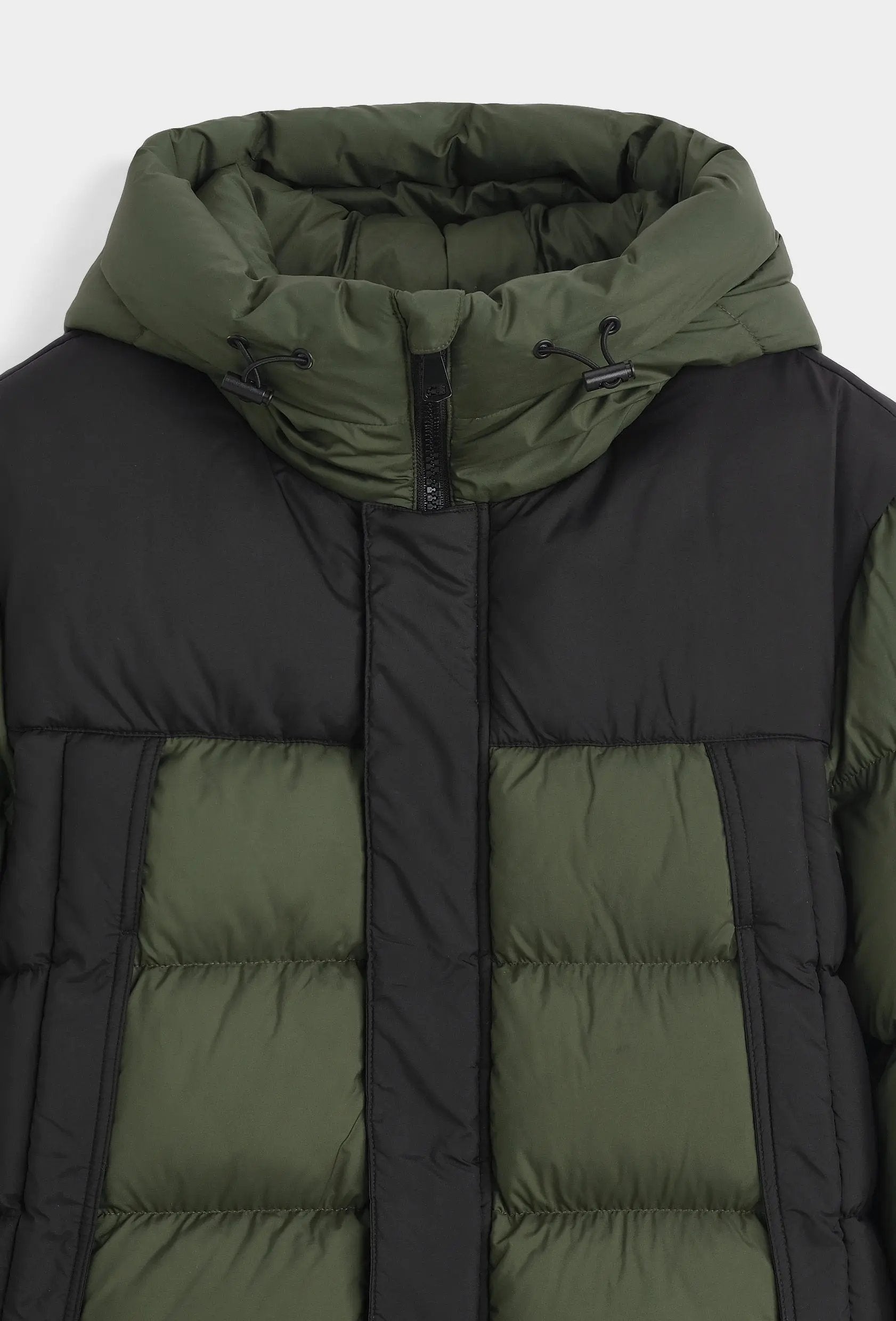 Doudoune Homme Bicolore Kaki & Noir – Style Urbain, Chaude et Tendance bonhomme