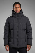 Manteau doudoune homme à capuche matelassage carré – Bonhomme Boutique