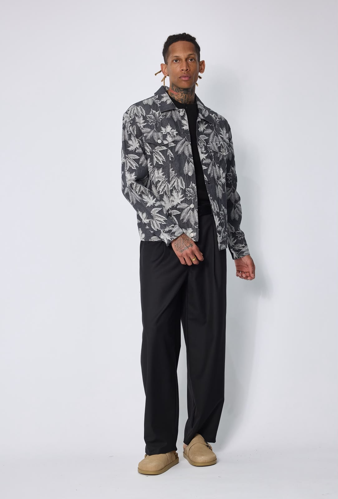 Veste homme imprimé feuilles – Coupe streetwear