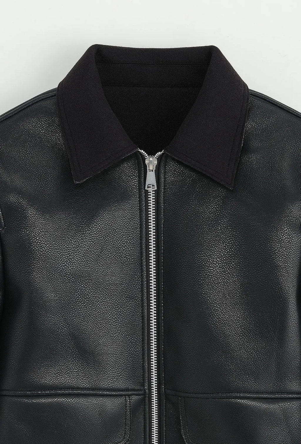 Blouson aviateur noir col classique homme bonhomme