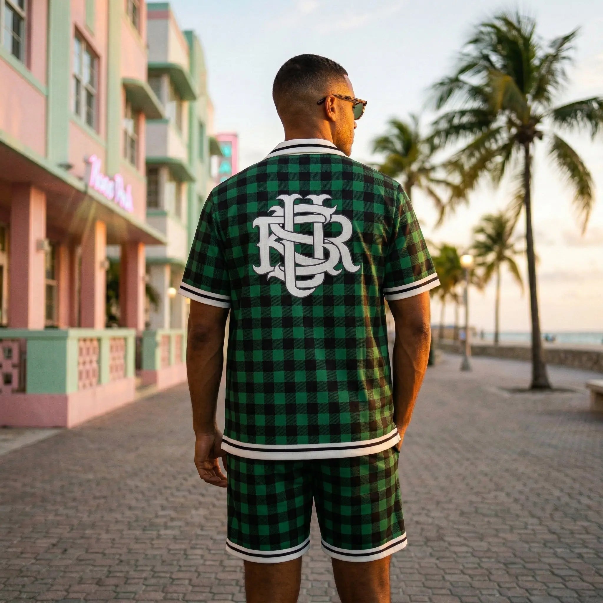 Ensemble Homme chemise short à carreaux Style summer street bonhomme