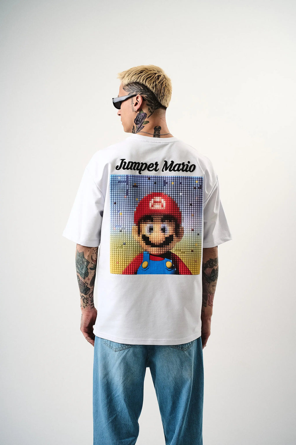 Tee Shirt Jumper Mario Blanc bonhomme