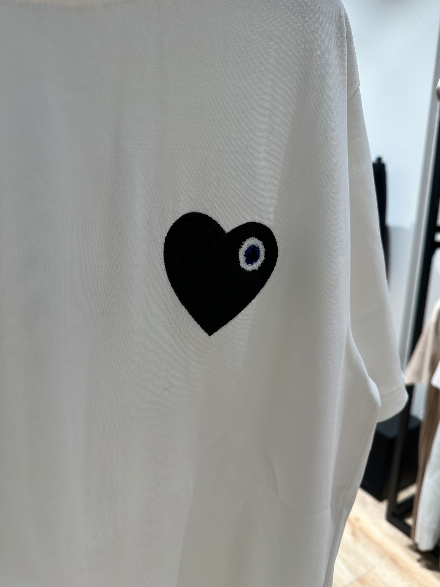 Tee Shirt Blanc Coeur Noir