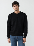 Pull Col Tunisien Homme Maille Côtelée