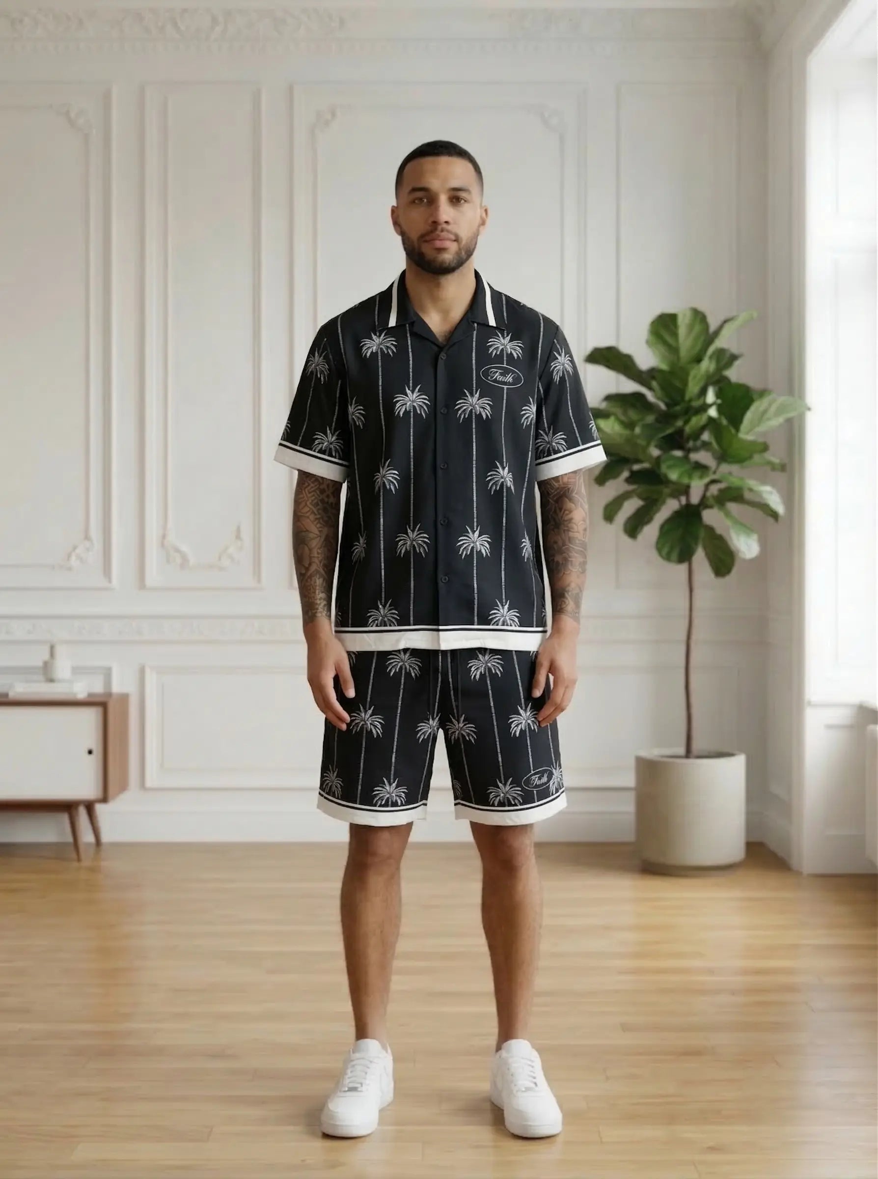 ensemble chemise et short homme imprimé bonhomme