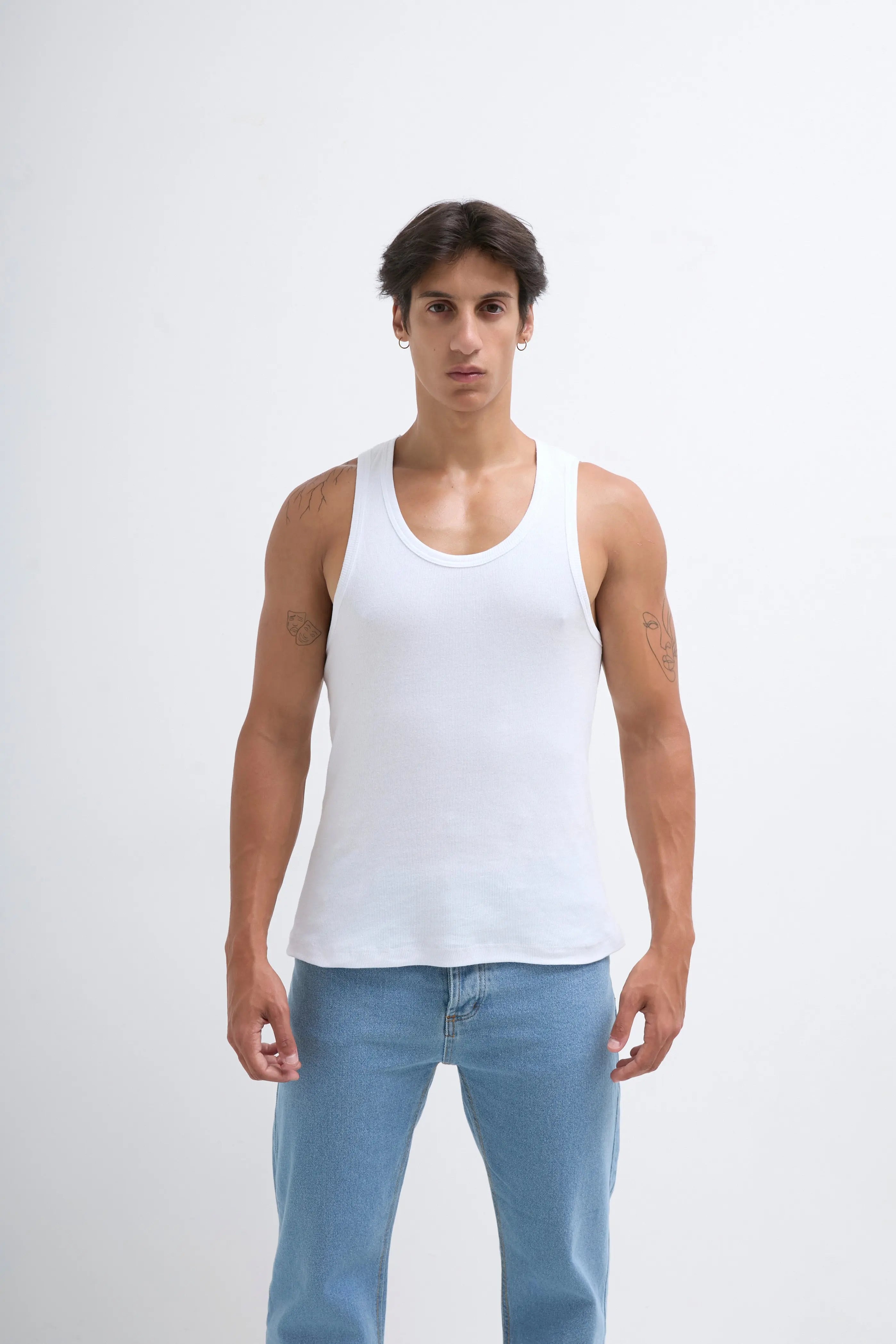 Débardeur blanc homme bonhomme