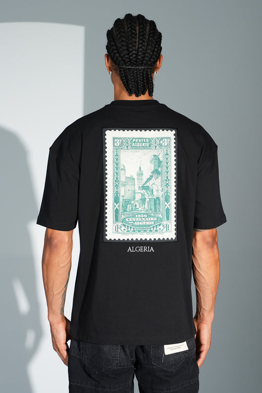 Tee Shirt timbre Algerie Noir