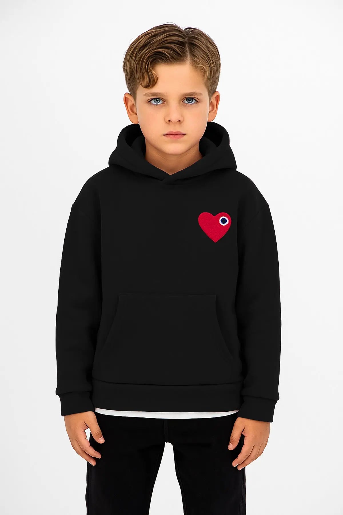Sweat Capuche Coeur enfant bonhomme