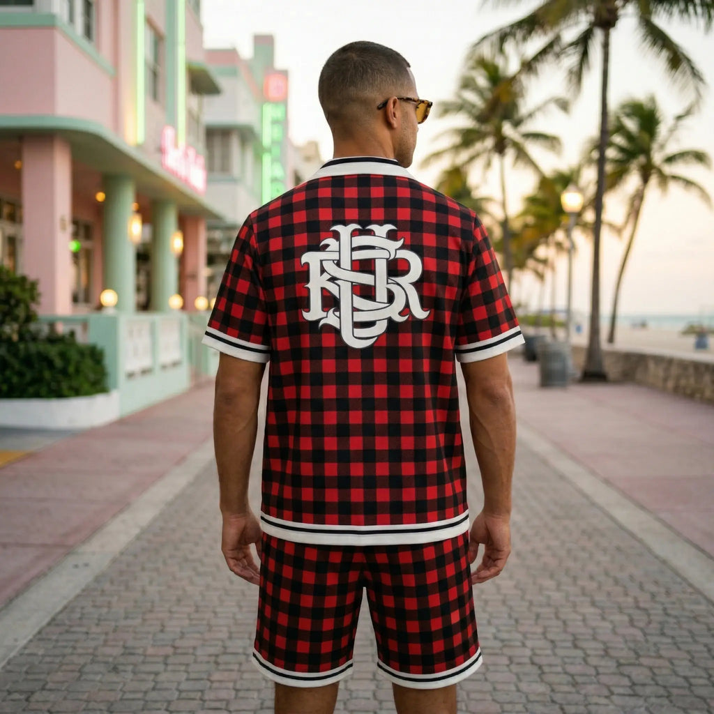 Ensemble Homme chemise short à carreaux Style summer street bonhomme
