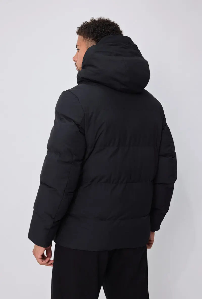 Doudoune Noire Chauffante Homme – Capuche & Zips Étanches bonhomme