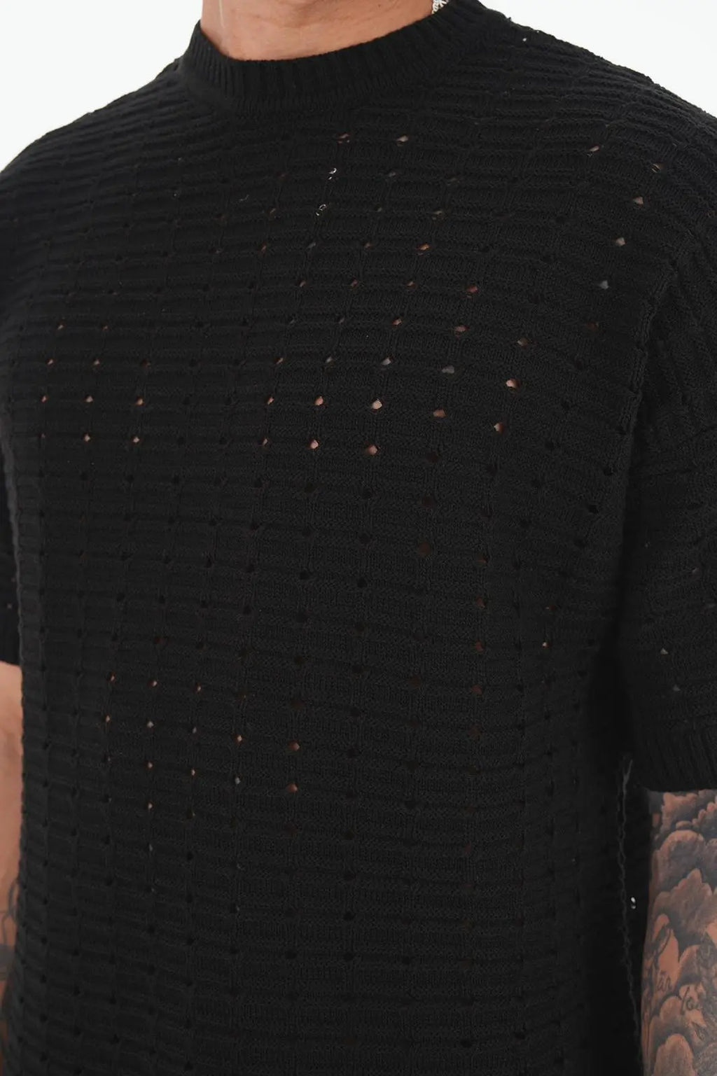 Ensemble Noir maille bonhomme