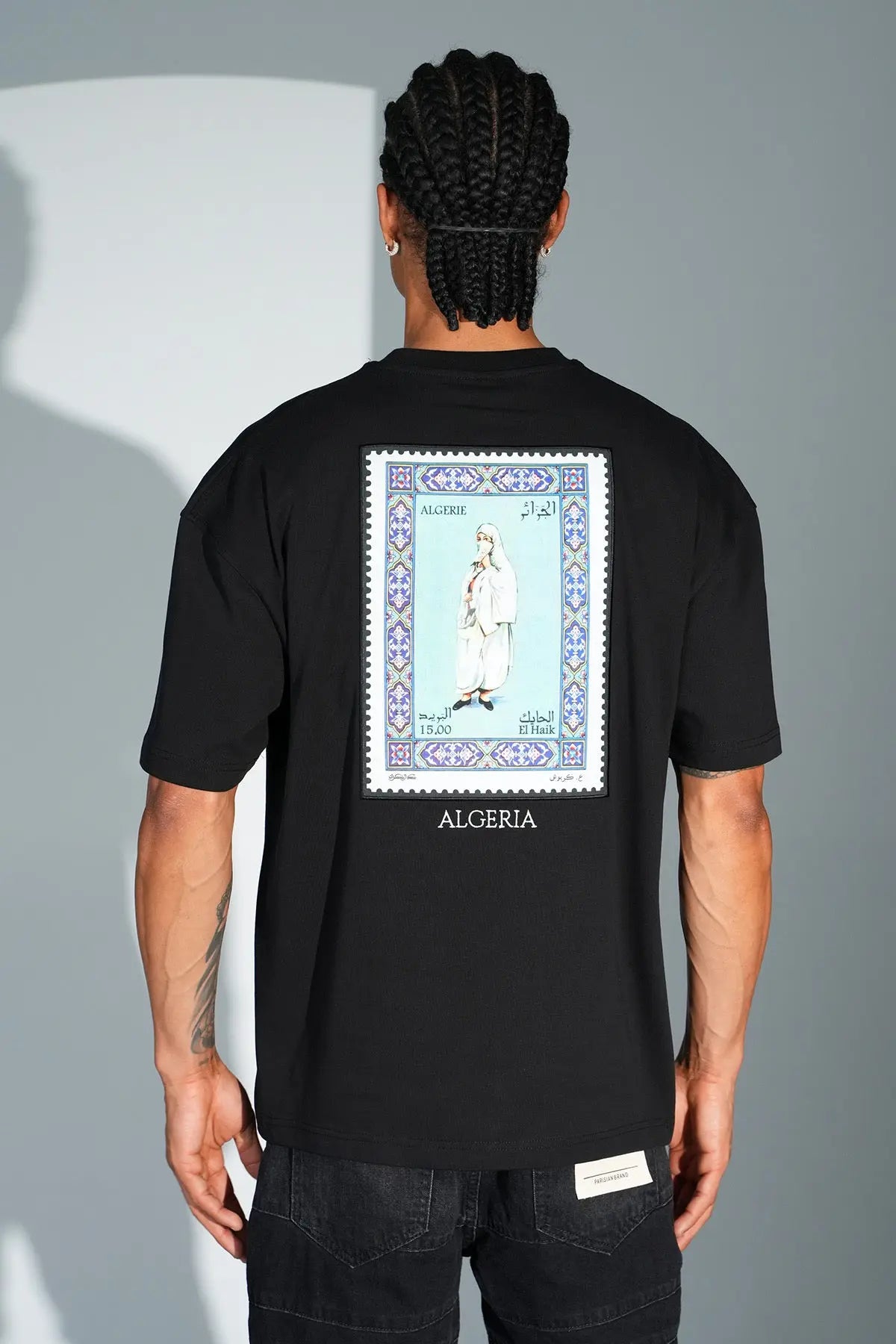 Tee Shirt El Haik Algeria Noir - bonhomme
