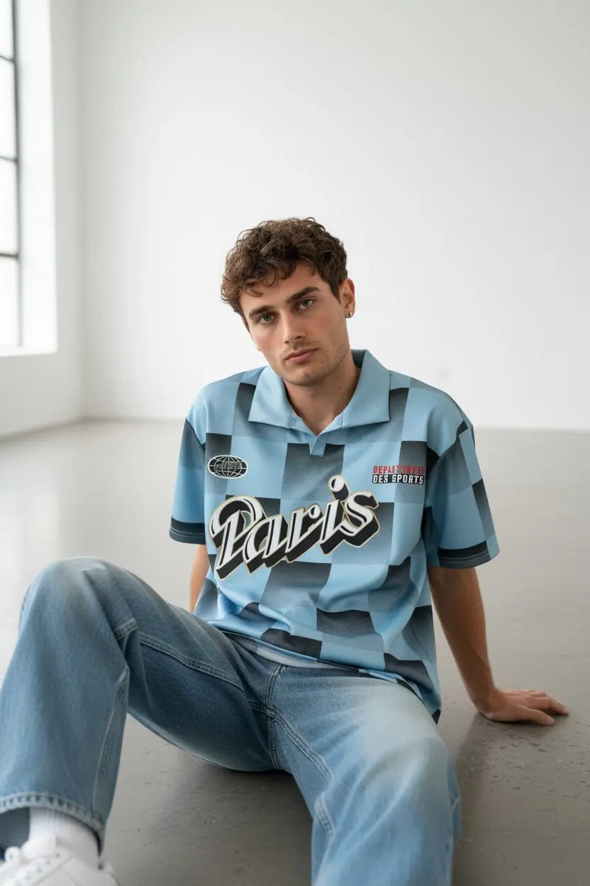 Polo Néoprene Paris homme imprimé – style streetwear bonhomme