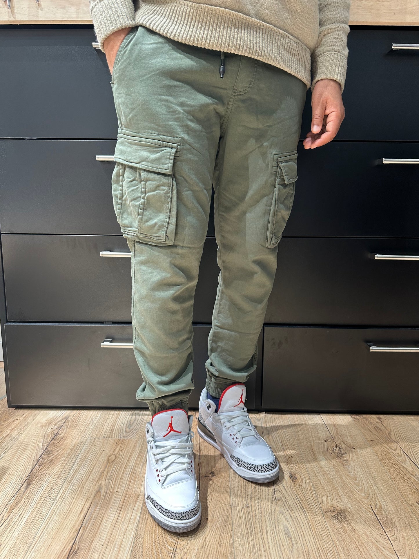 Pantalon Cargo Jogger Kaki