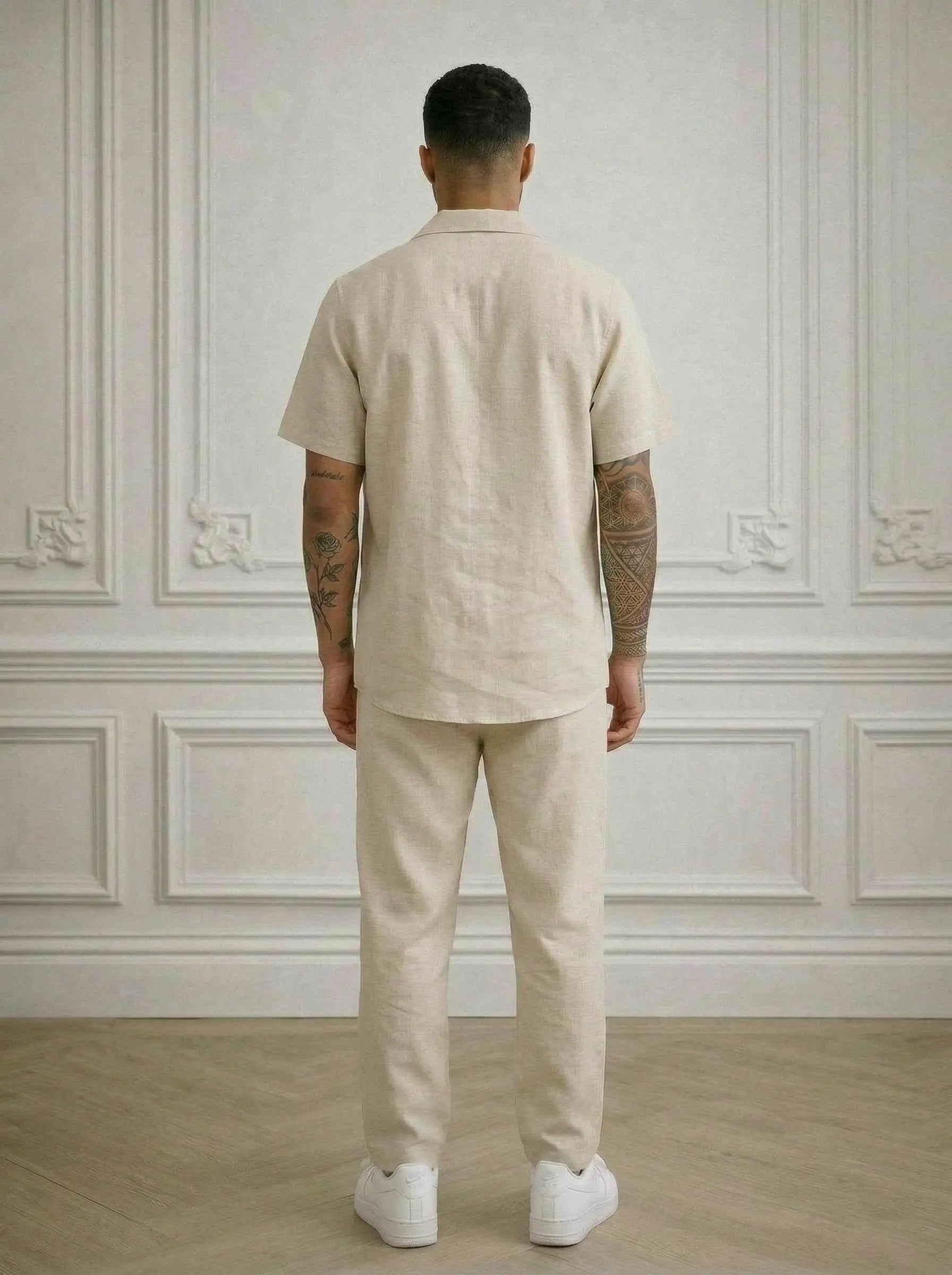 Ensemble chemise & pantalon Homme en Lin – style estival bonhomme