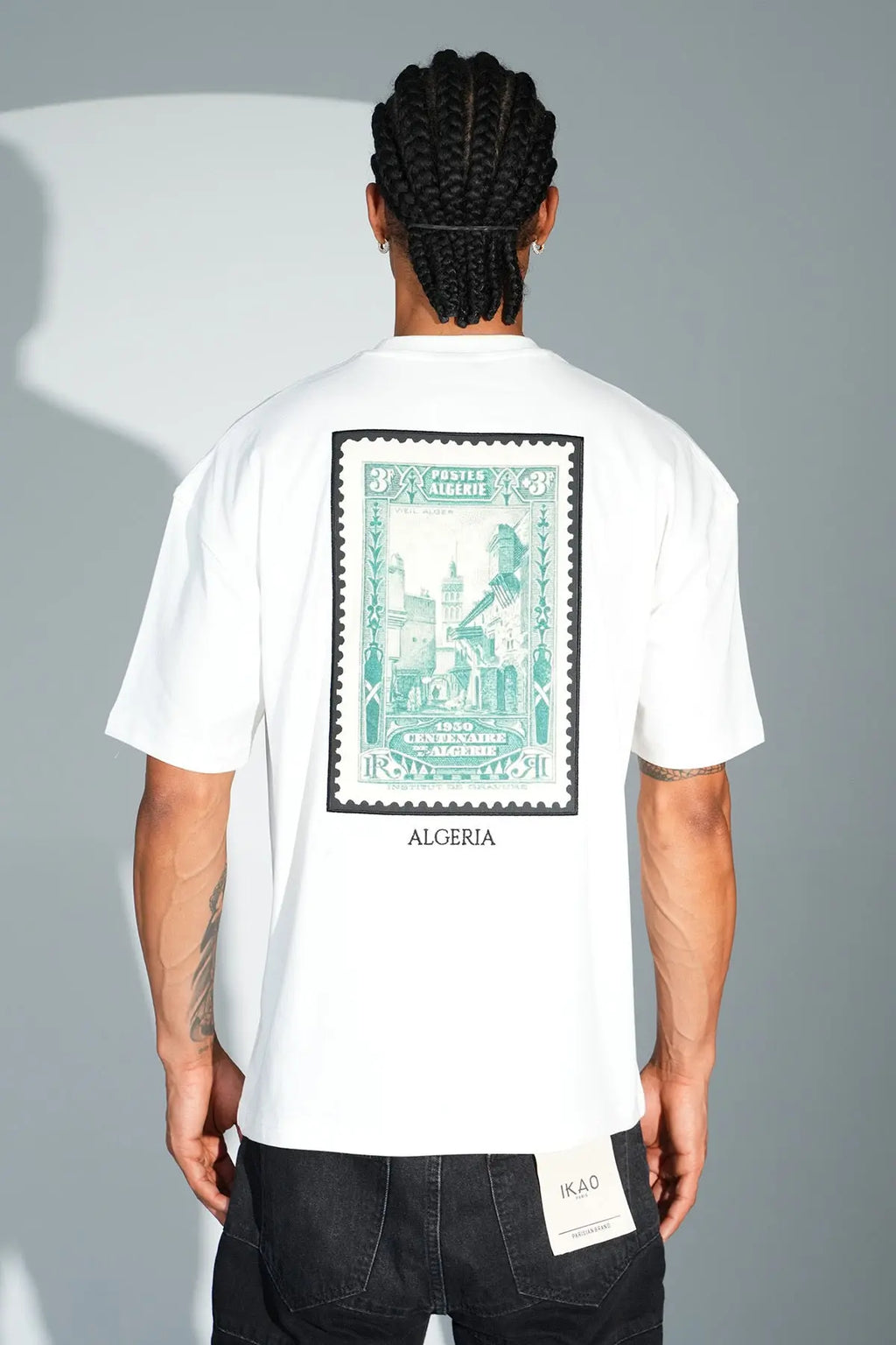 Tee Shirt timbre Algerie Blanc - bonhomme