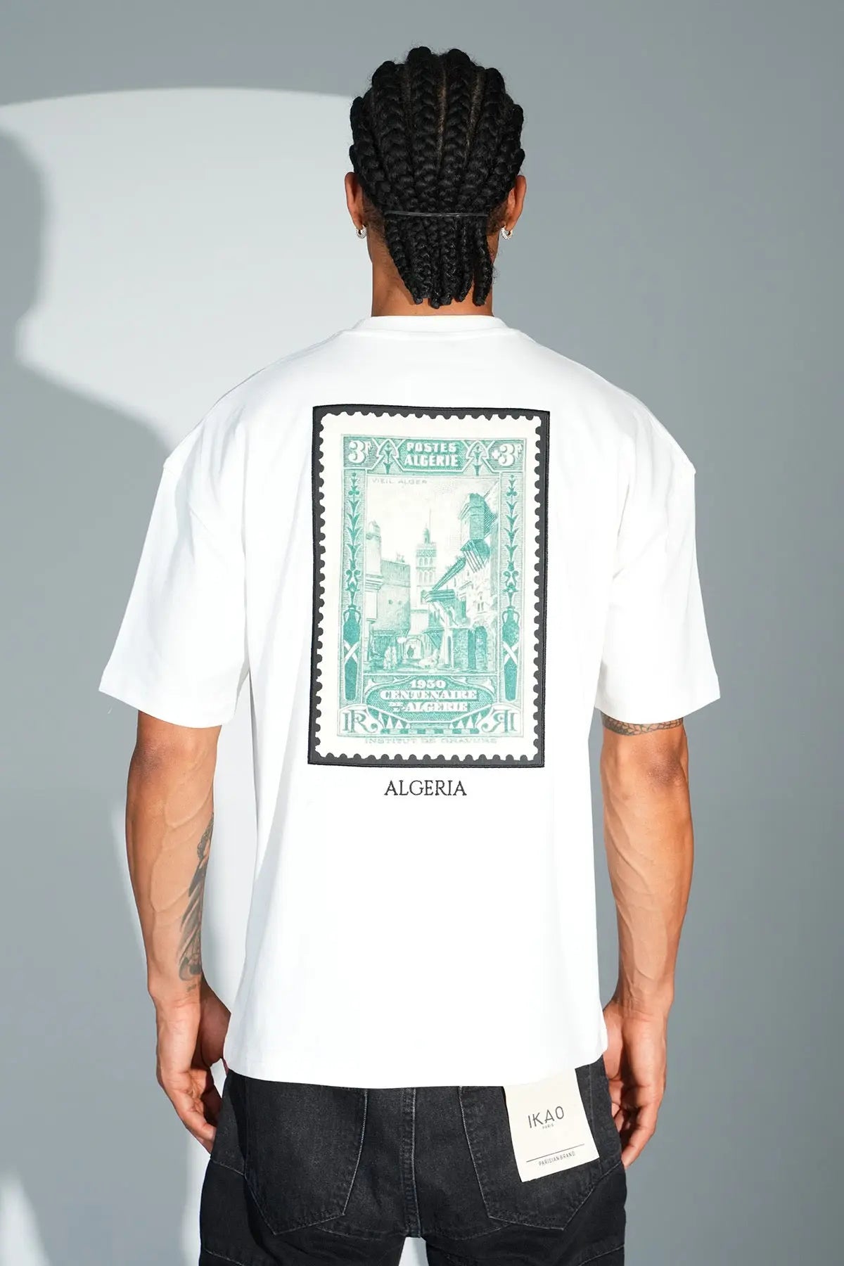 Tee Shirt timbre Algerie Blanc - bonhomme
