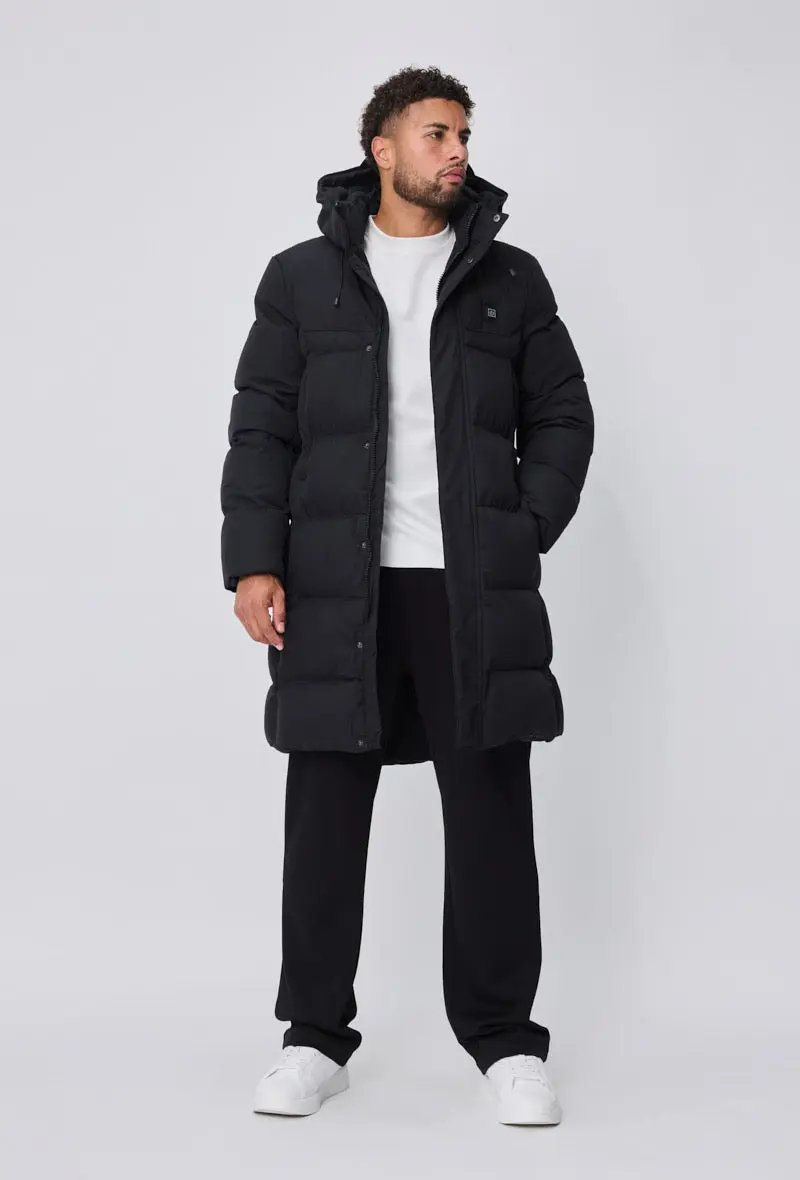 Parka Longue Noire Chauffante Homme – Protection Hiver Streetwear bonhomme