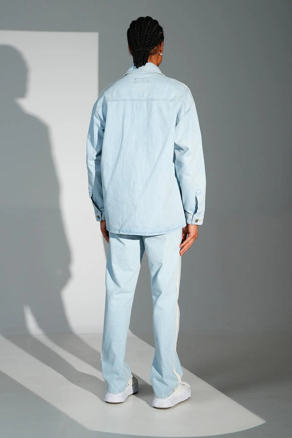 Ensemble Jean Homme Bleu Clair avec Bandes Latérales bonhomme