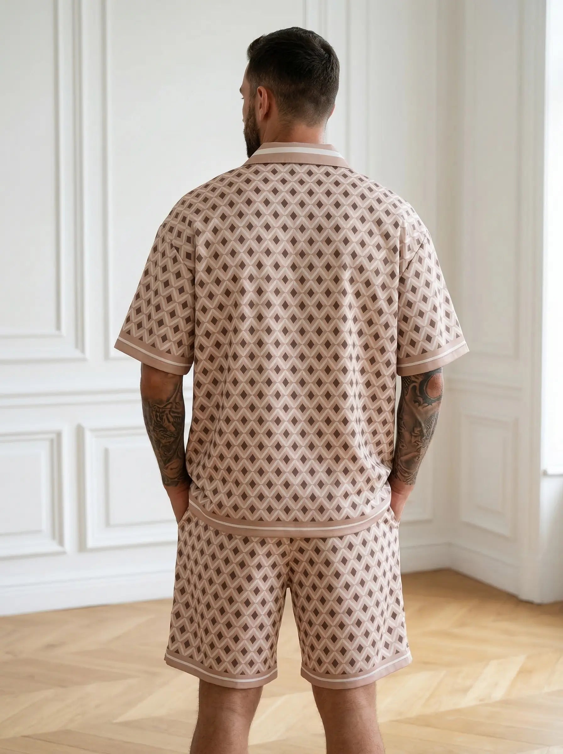 ensemble chemise et short homme imprimé bonhomme