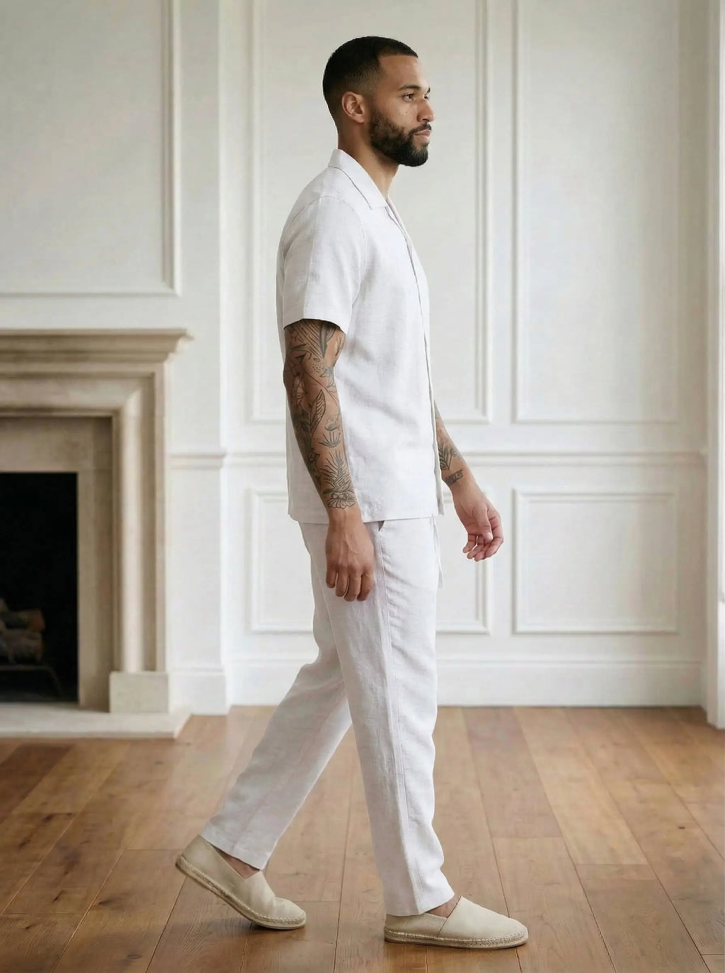 Ensemble chemise & pantalon Homme en Lin – style estival bonhomme