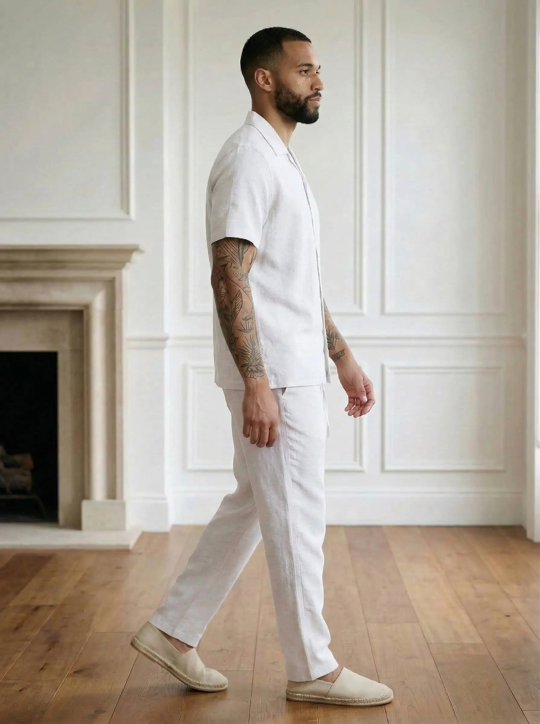 Ensemble chemise & pantalon Homme en Lin – style estival bonhomme