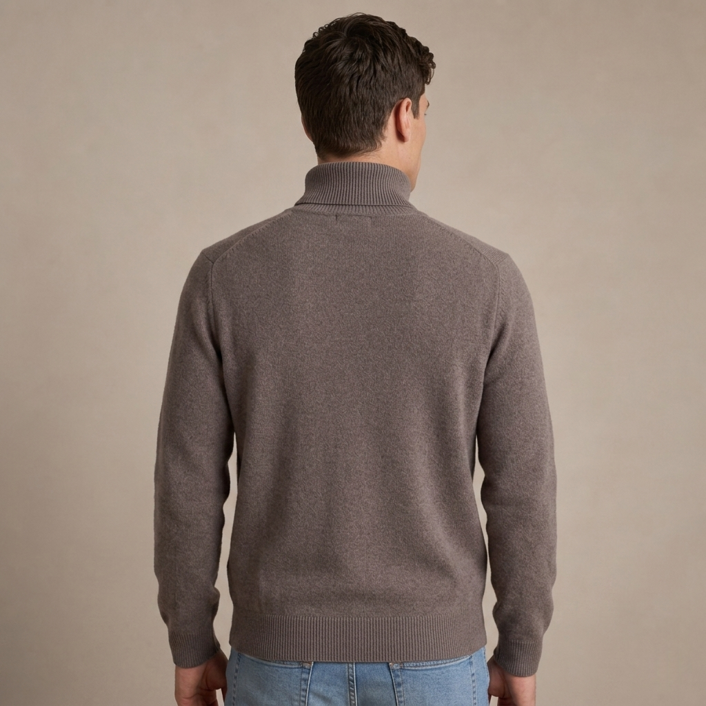 Pull homme col roulé en maille