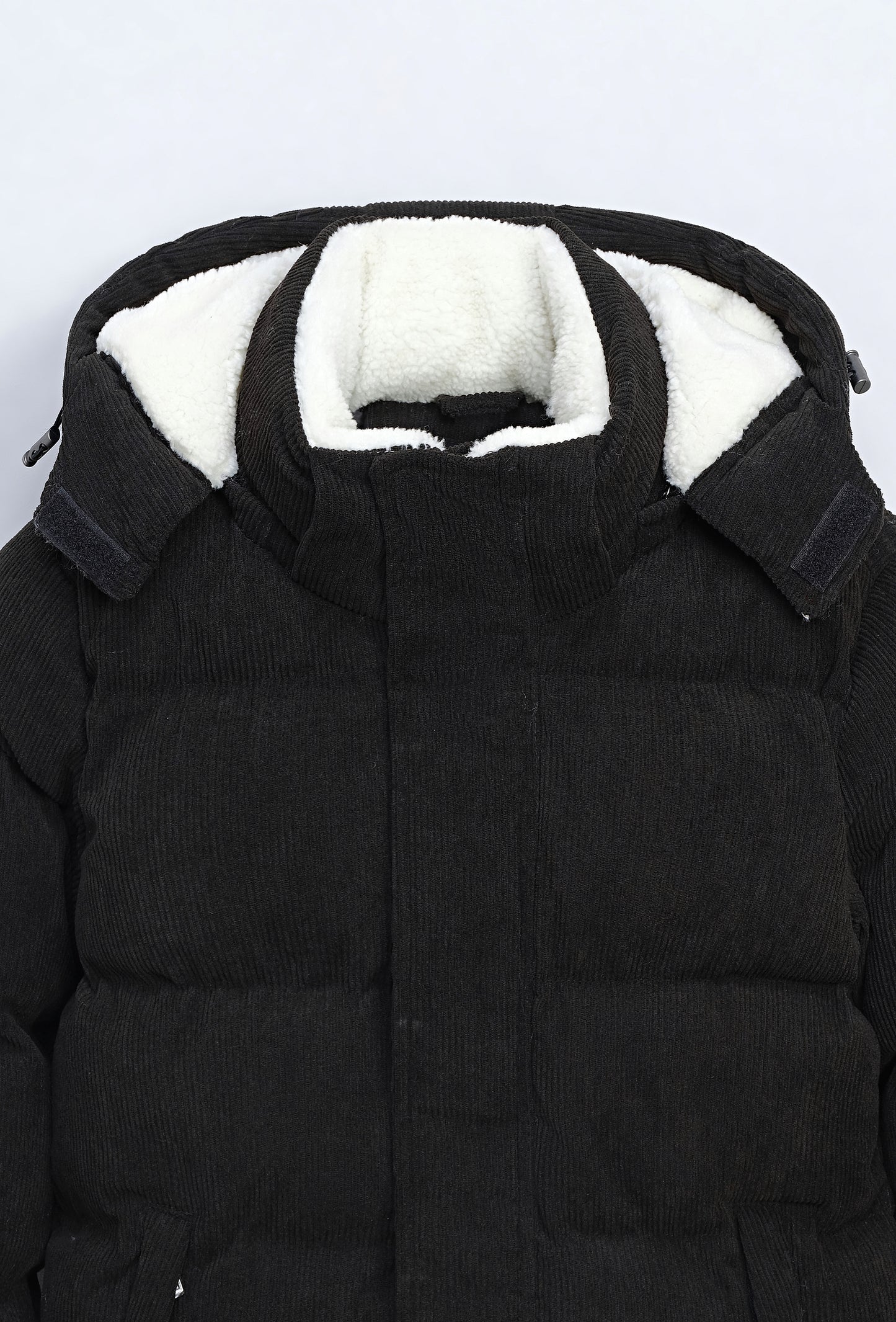 Manteau Doudoune Homme Velour Noir à Capuche