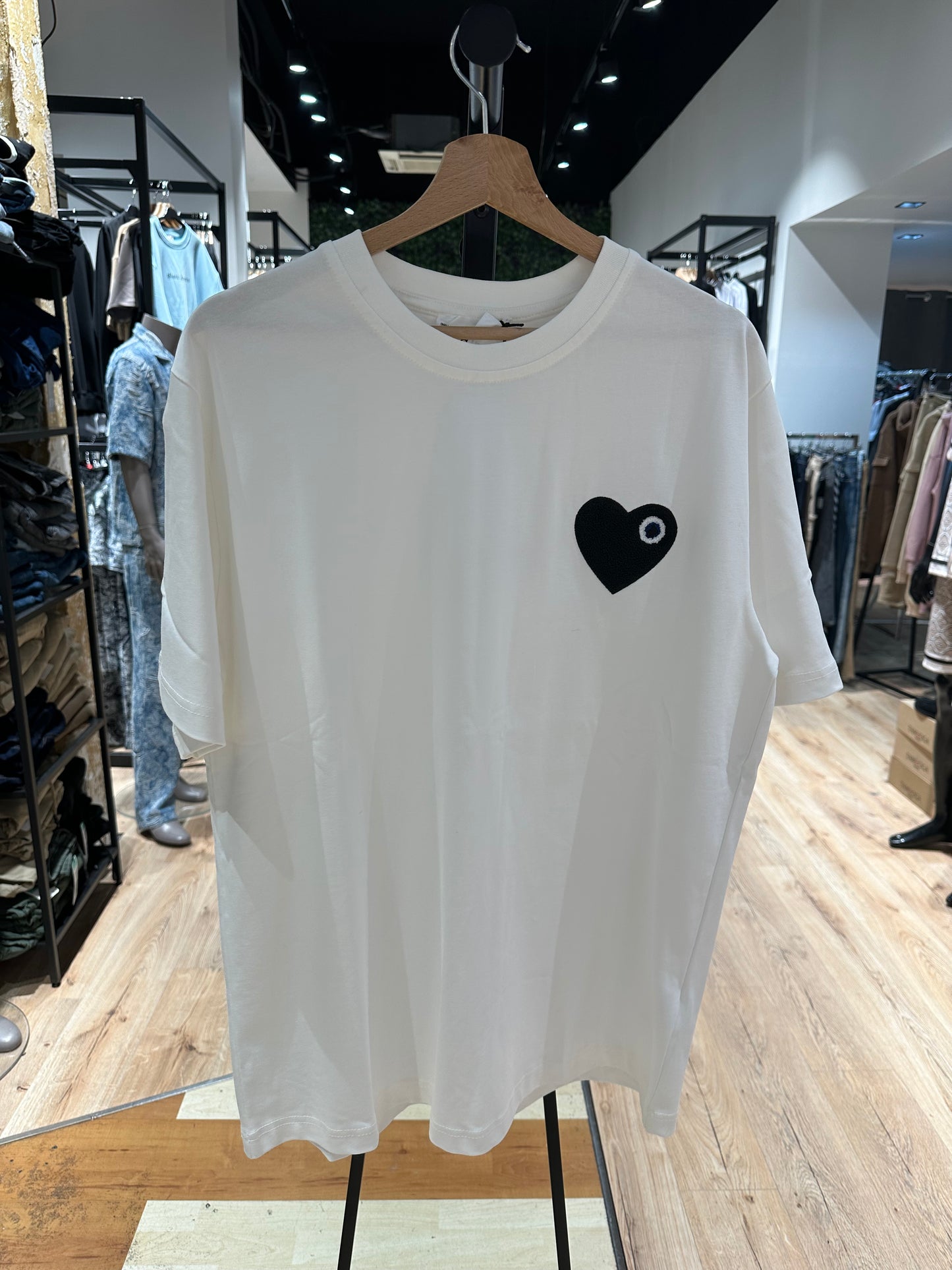 Tee Shirt Blanc Coeur Noir