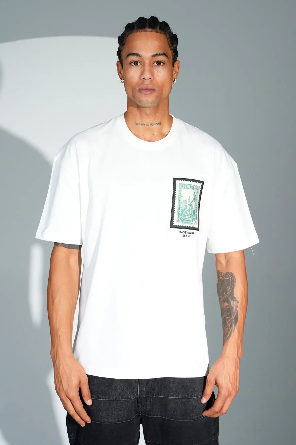 Tee Shirt timbre Algerie Blanc - bonhomme