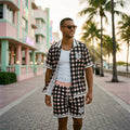 Ensemble Homme chemise short à carreaux Style summer street bonhomme