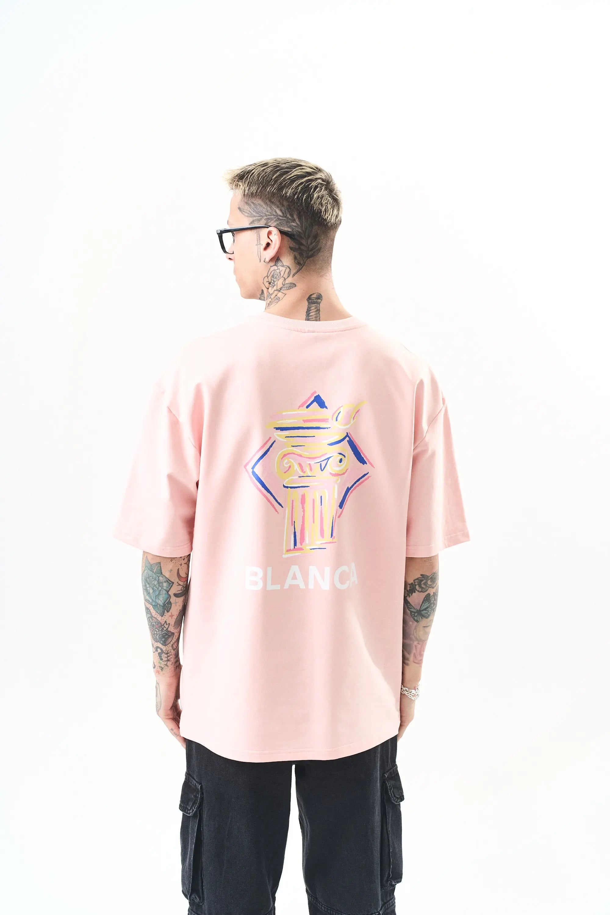 Tee Shirt Blanca Monument Rose bonhomme