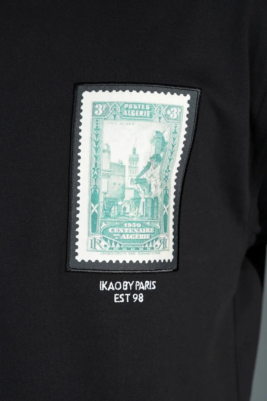 Tee Shirt timbre Algerie Noir - bonhomme