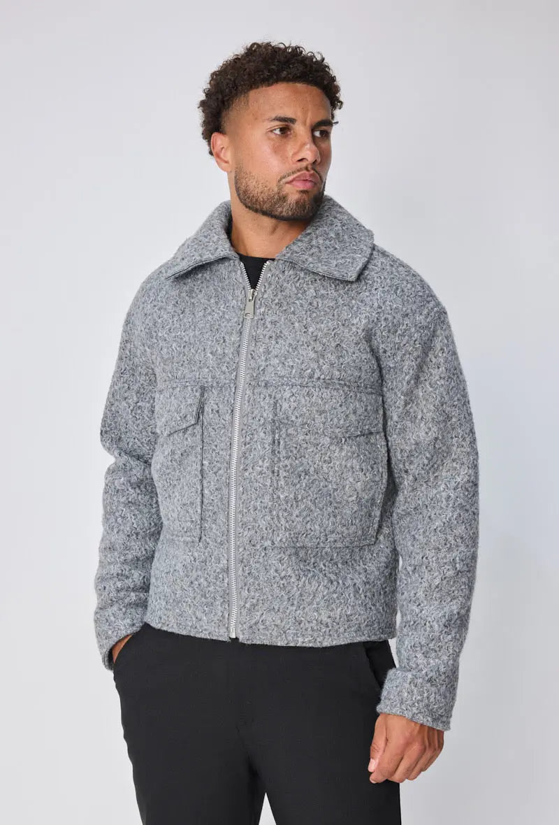 Veste Homme Grise Bouclée bonhomme