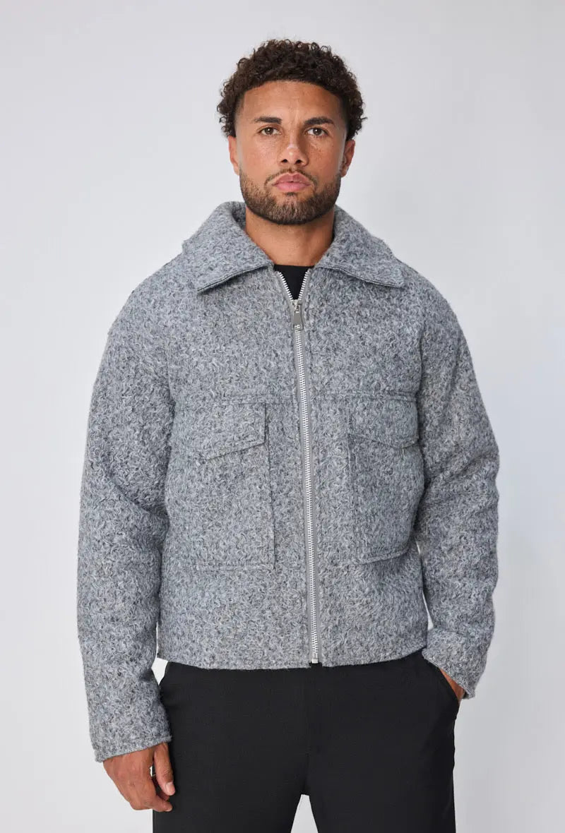 Veste Homme Grise Bouclée bonhomme