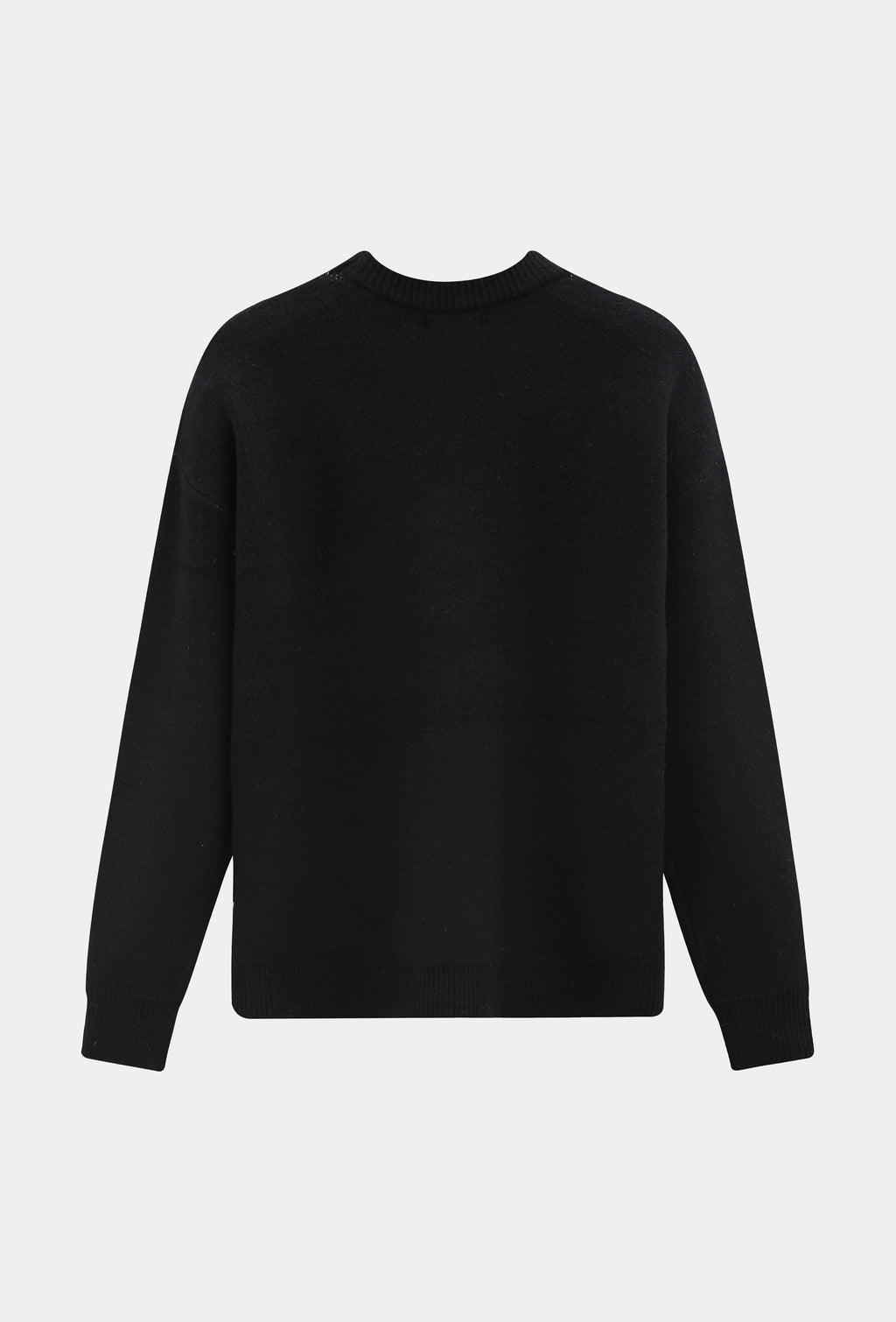 Pull noir homme à motifs fleurs blanches bonhomme