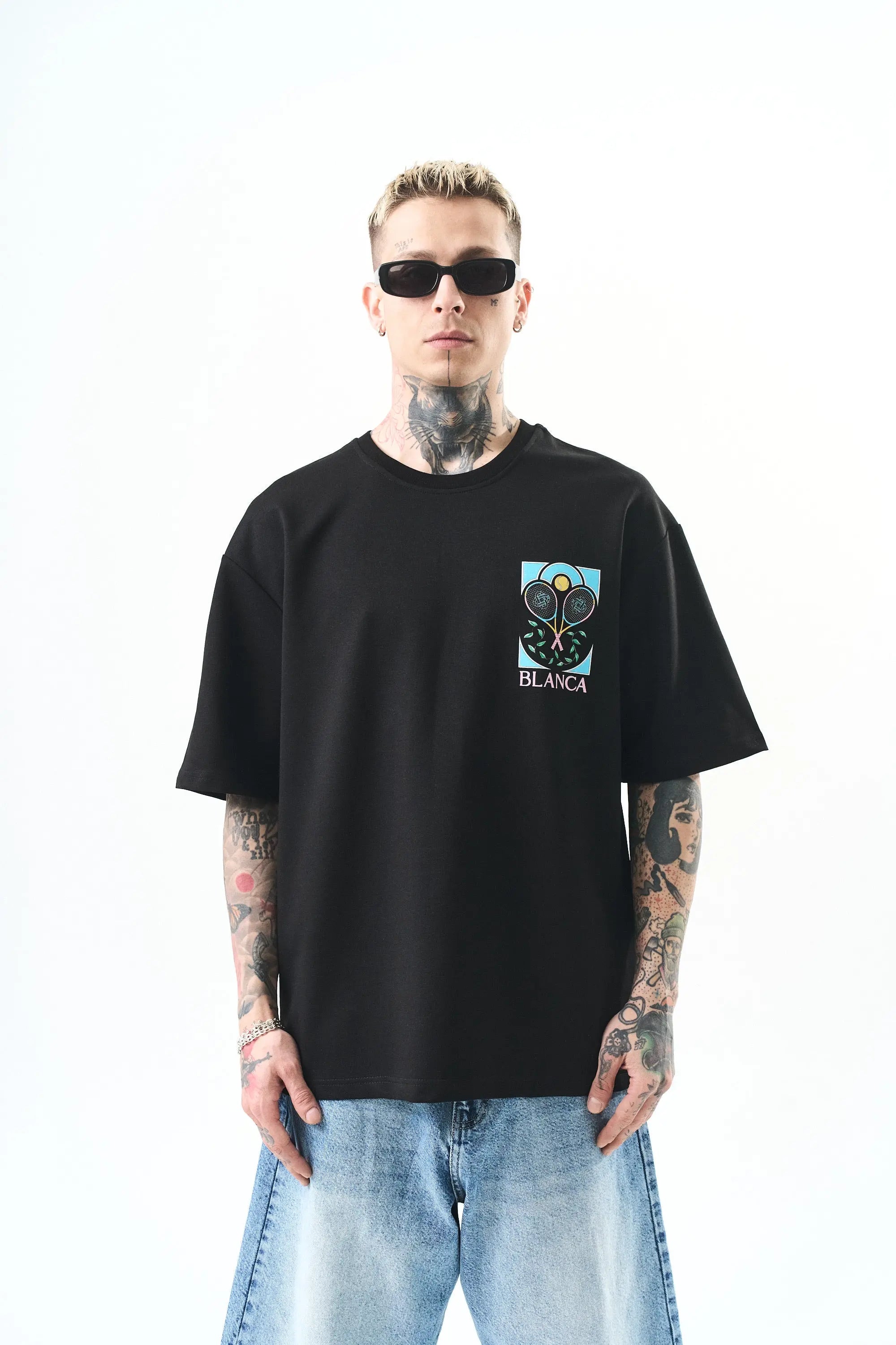 Tee Shirt Blanca Tennis Noir bonhomme