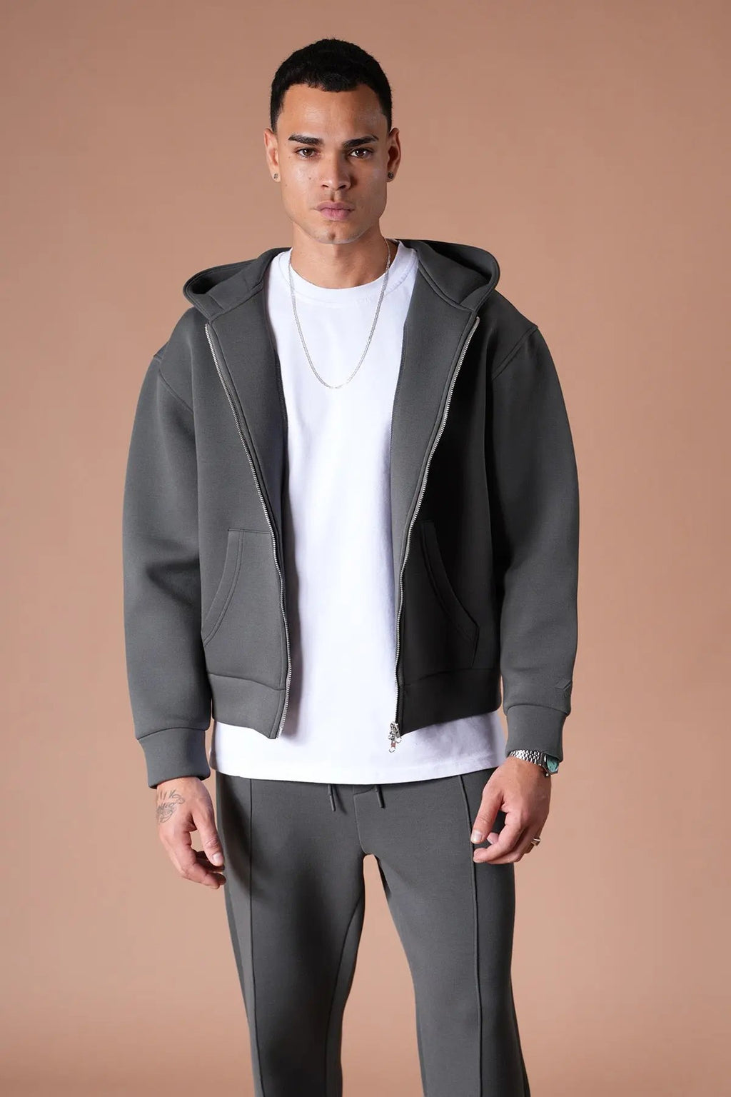 Ensemble jogging Anthracite zippé – IKAO Paris bonhomme