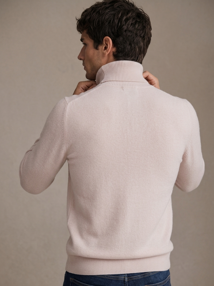Pull homme col roulé en maille