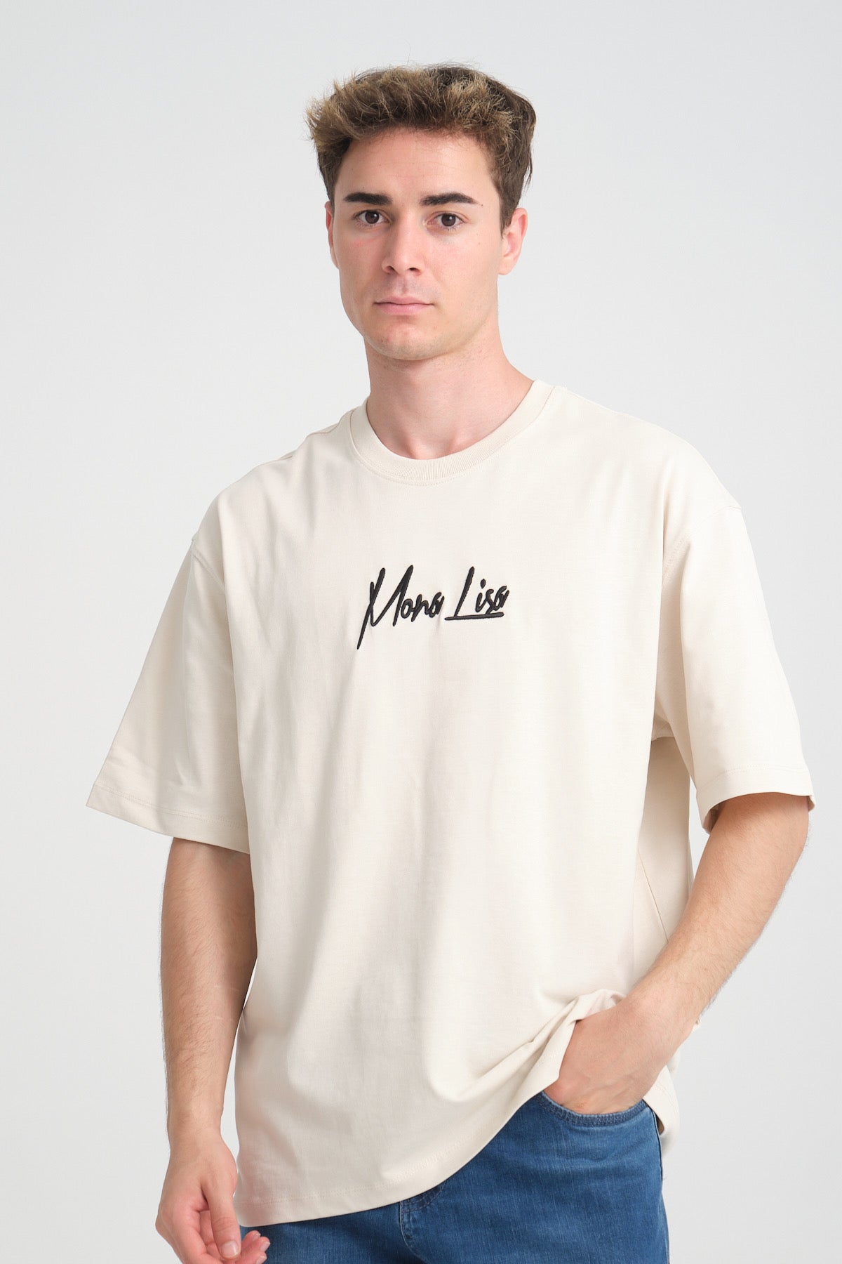 Tee Shirt Mona Lisa Beige Pixel