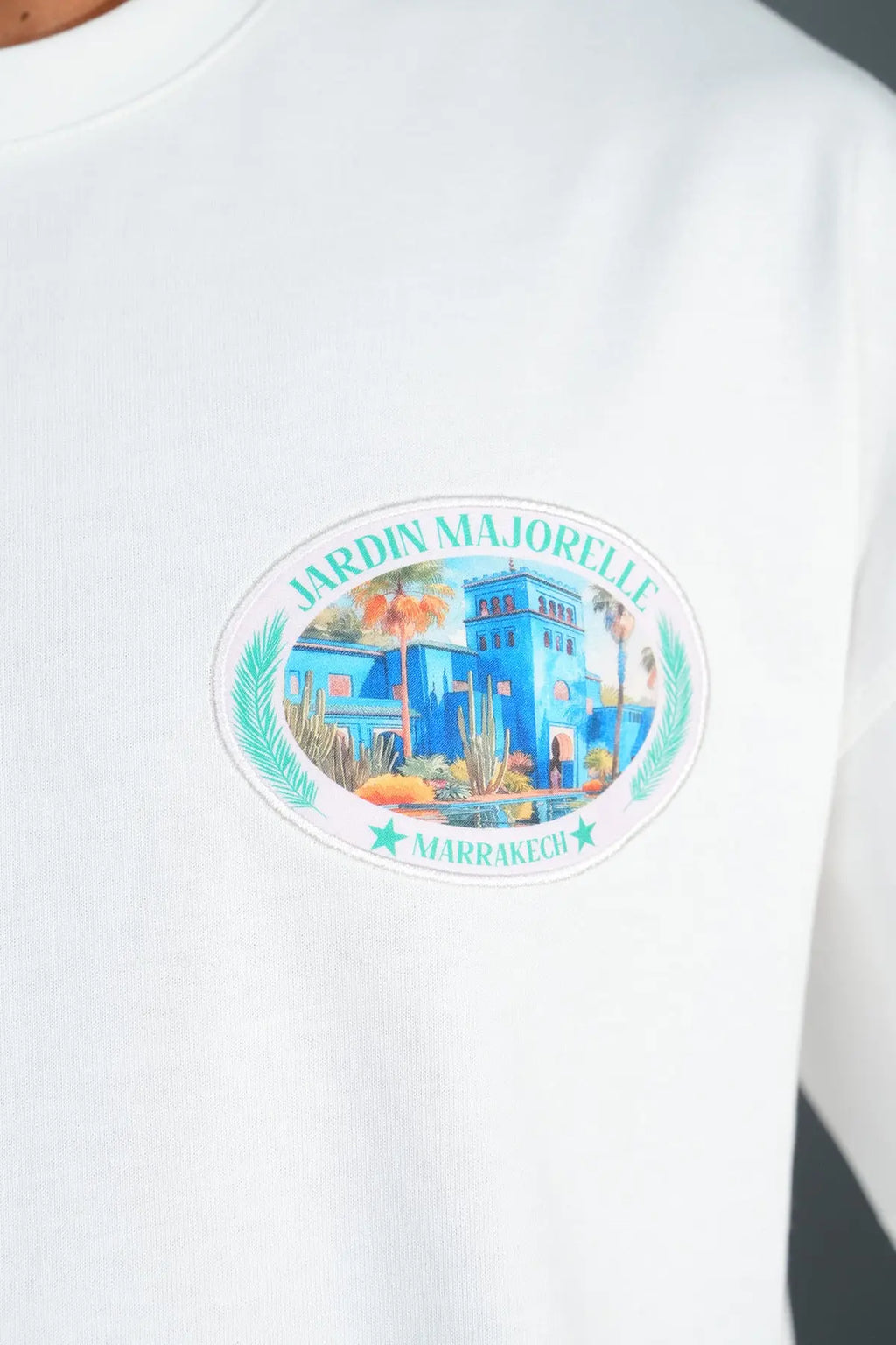 Tee Shirt Jardin Majorelle Marrakech Blanc - bonhomme