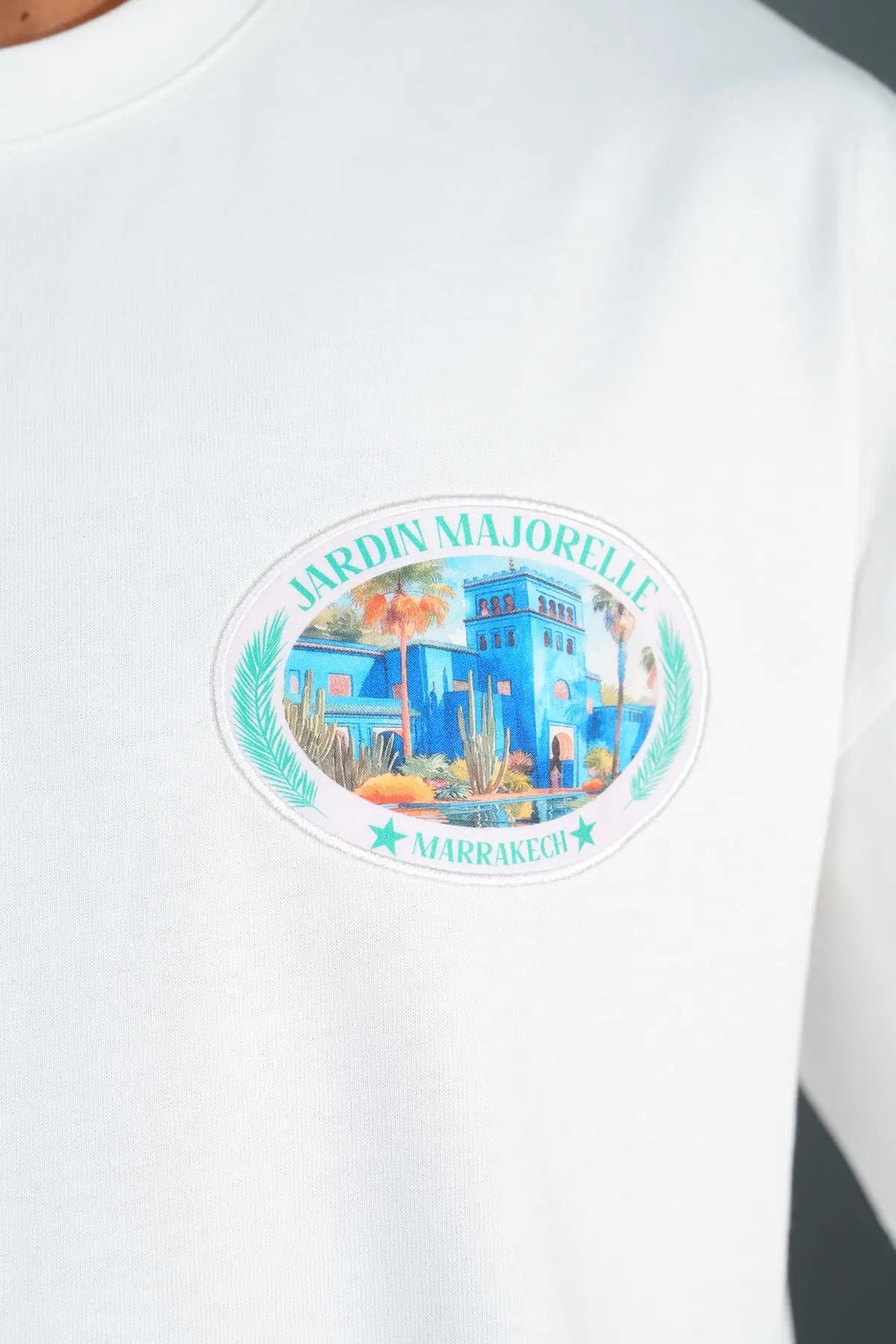 Tee Shirt Jardin Majorelle Marrakech Blanc - bonhomme