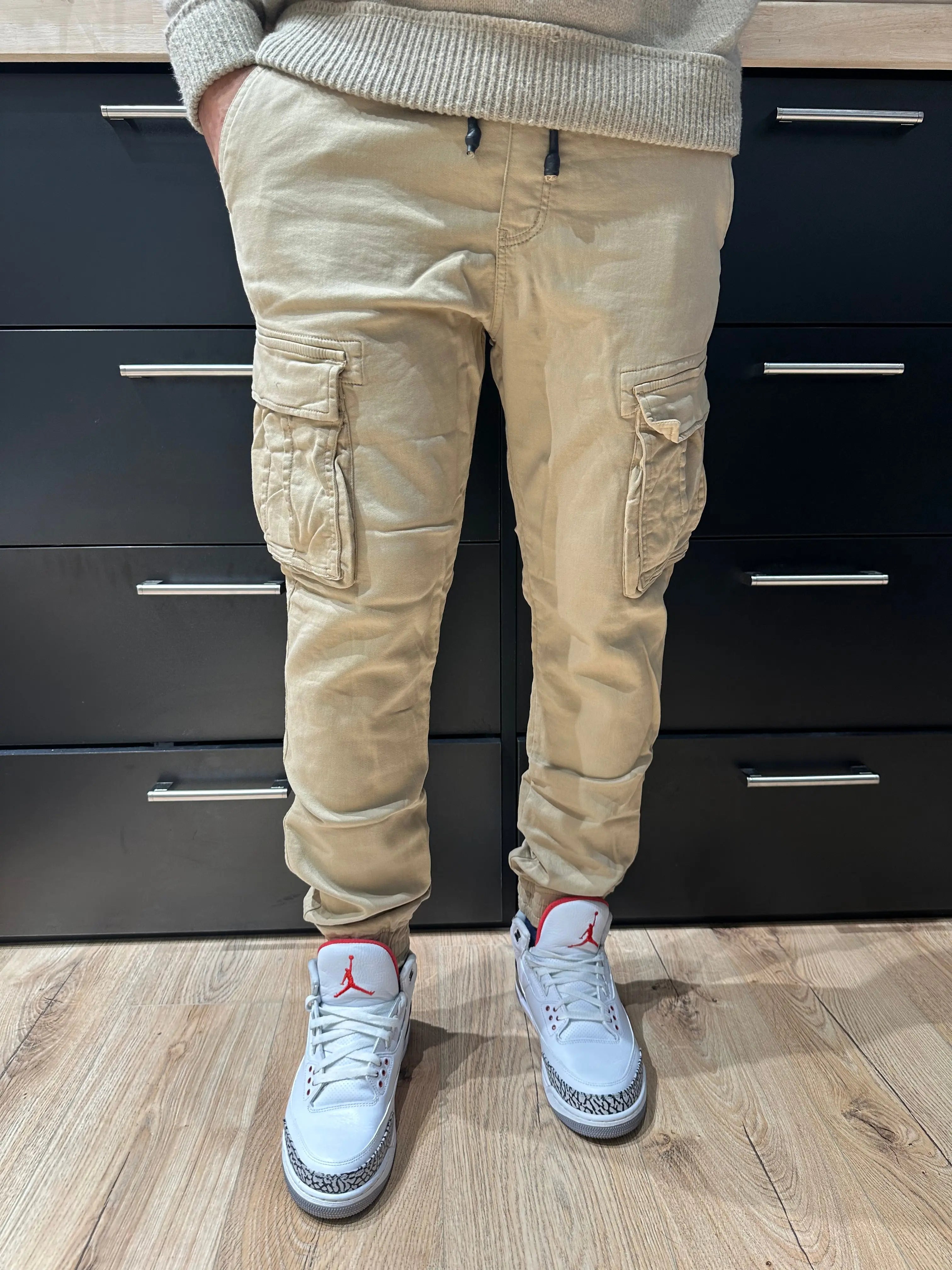 Pantalon Cargo Jogger Beige bonhomme