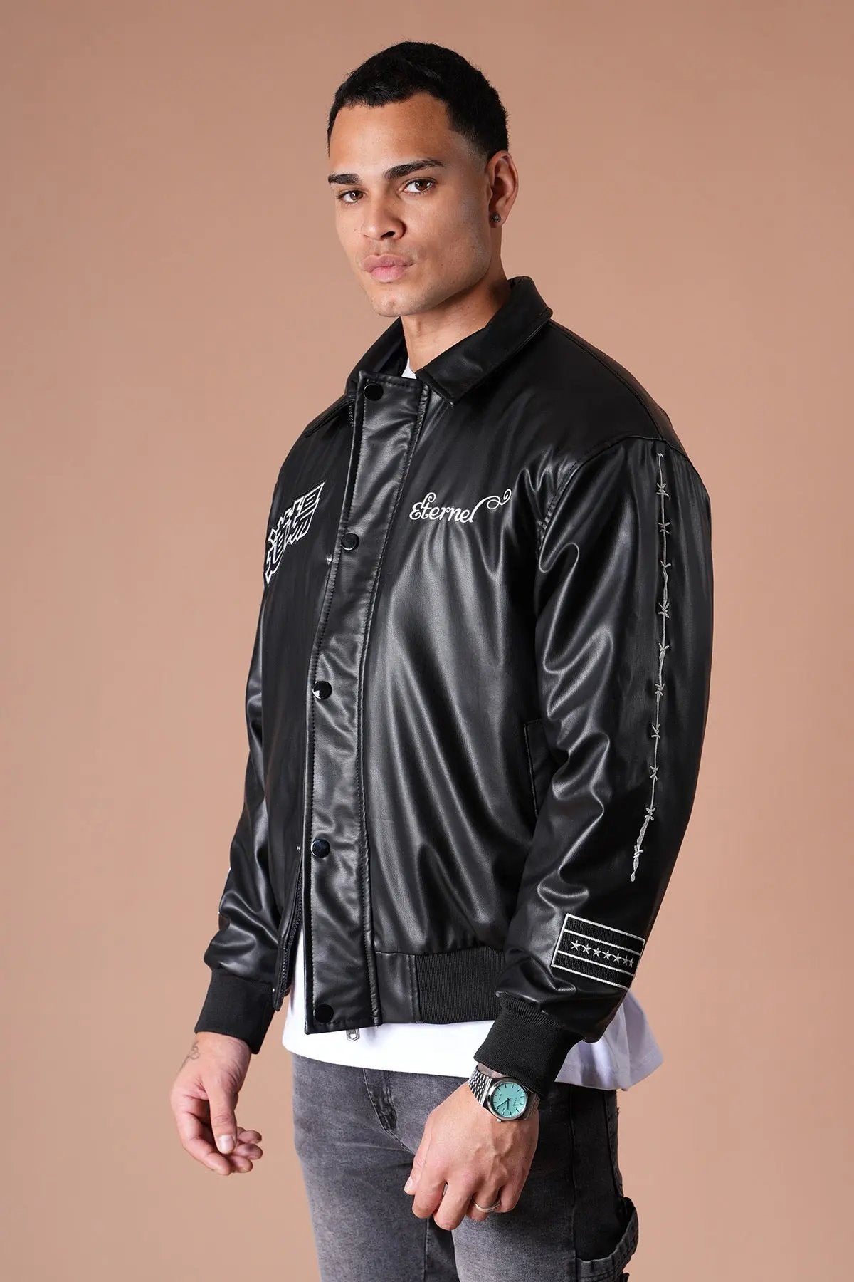 Blouson Ikao Atelier Éternel Similicuir Noir bonhomme