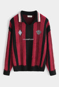 Pull Homme Rayé Rouge et Noir – Style Champion bonhomme