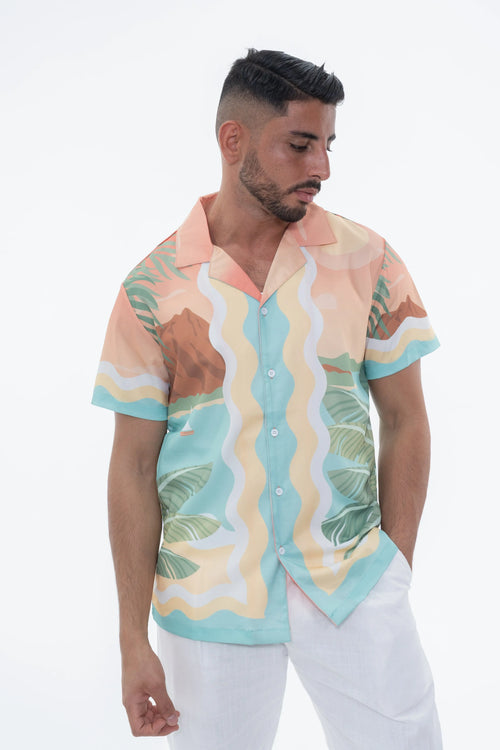 Chemise Homme beige bonhomme