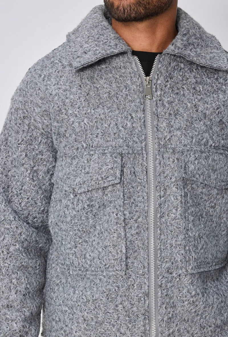 Veste Homme Grise Bouclée bonhomme