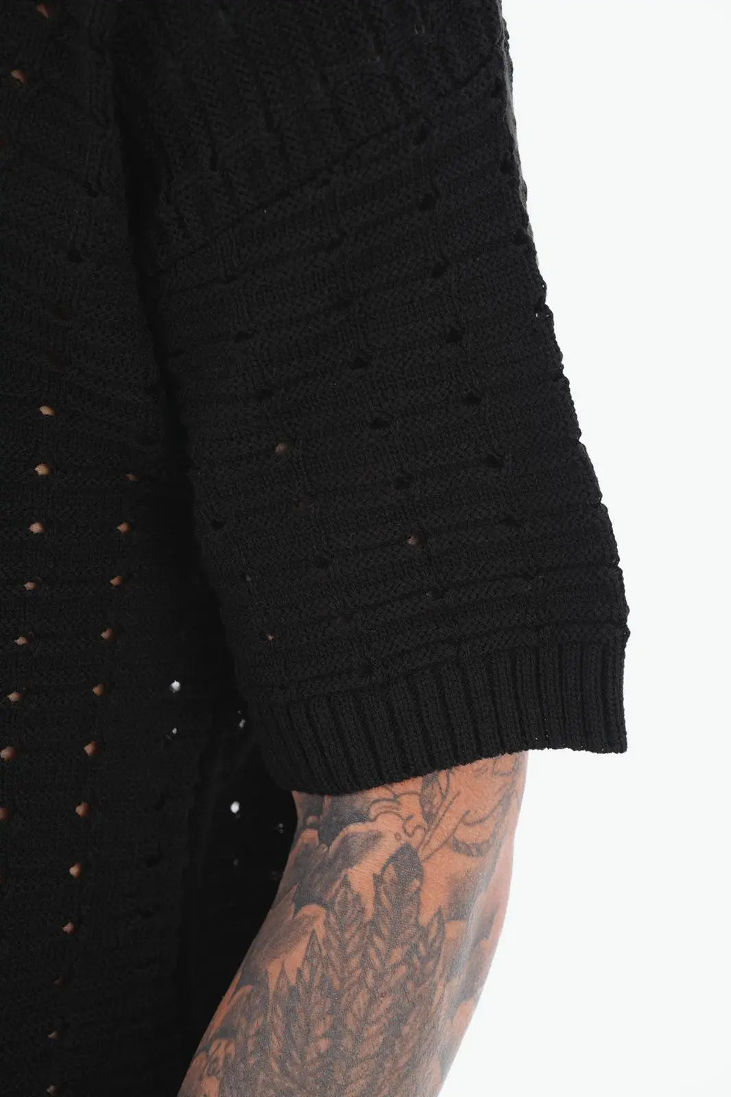 Ensemble Noir maille bonhomme